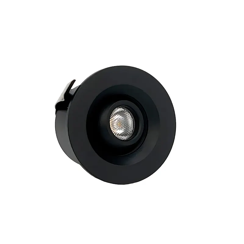 Mini Spot Led Ollo Redondo Embutir 1W 3000K Irc90 Preto Nordecor