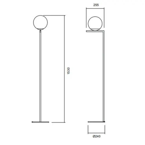 Coluna Angular Rd Ø265X1530Mm 1xE27 Pt Pt Fc Usina