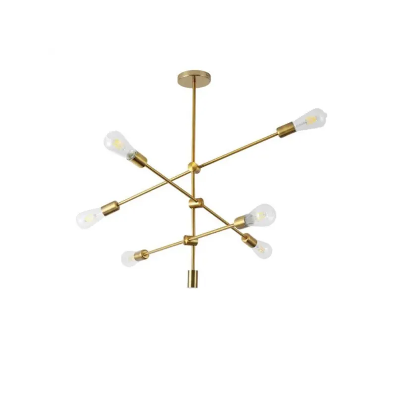Pendente Atomus 6xE27 75x75cm Dourado Nordecor