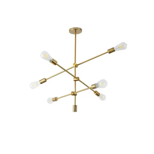 Pendente Atomus 6xE27 75x75cm Dourado Nordecor