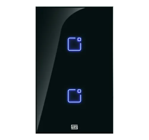 Interruptor Inteligente Smart Home 2 Botao Touch Wi-Fi + Rf 4X2 Preto Weg Home