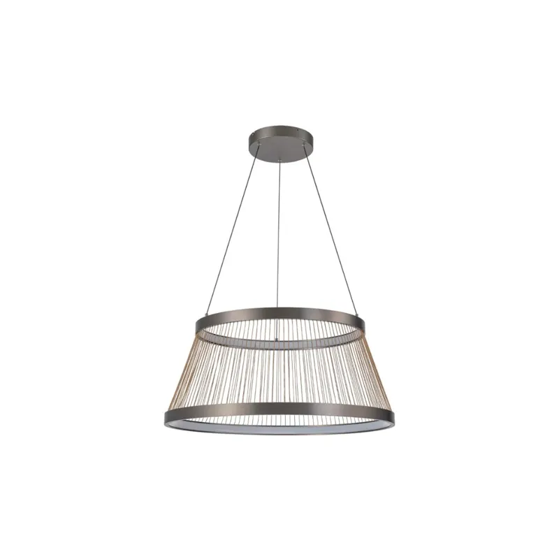Pendente Led Beys Ø80Cm 70W 3000K Cinza/Dourado Nordecor