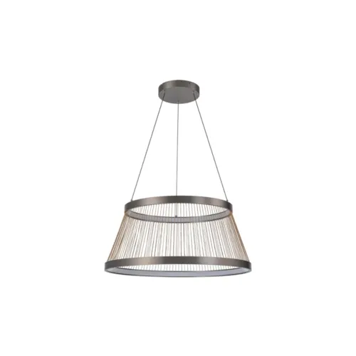 Pendente Led Beys Ø80Cm 70W 3000K Cinza/Dourado Nordecor