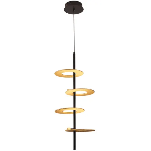 Pendente Led Kote 4 Mod 40W 3000K Preto e Dourado Texturizado Nordecor