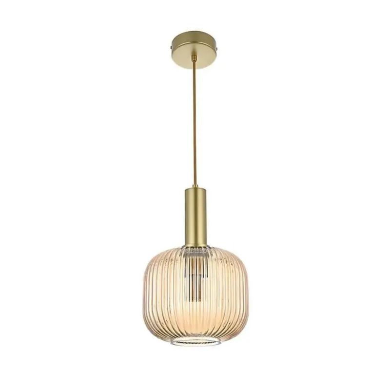 Pendente Canne Oni E27 Ouro Champagne Nordecor