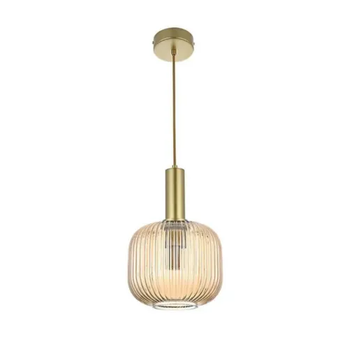Pendente Canne Oni E27 Ouro Champagne Nordecor