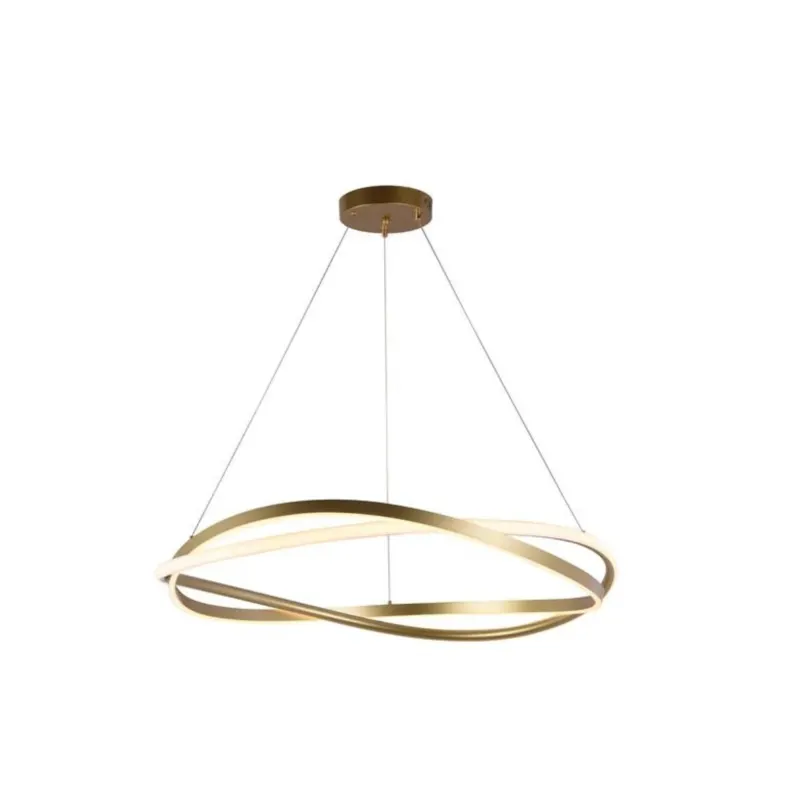 Pendente Led Euni Odi 80Cm 77W 3000K Dourado Fosco Nordecor