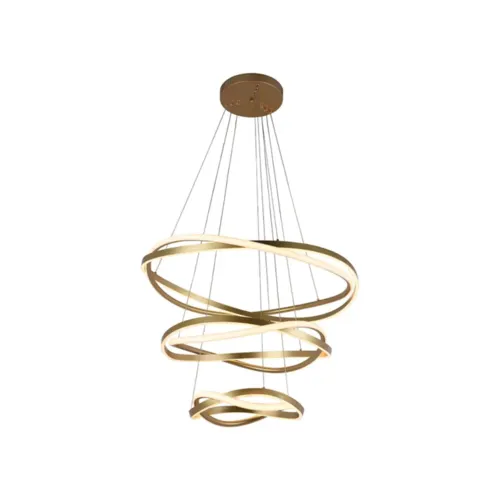 Pendente Led Euni Odi 40/60/80Cm 173W 3000K 2880 Dourado Fosco Nordecor