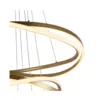 Pendente Led Euni Odi 40/60/80Cm 173W 3000K 2880 Dourado Fosco Nordecor