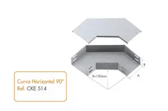 Curva Horizontal 90º Liso P/ Eletrocalha 200X100X150mm Perfil Lider
