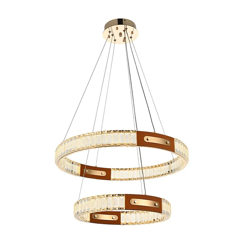 Pendente Led Cristal Gulty 40/60Cm 51W 3000K 2898 Ouro Brilho Nordecor