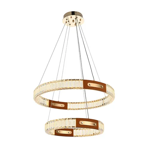Pendente Led Cristal Gulty 40/60Cm 51W 3000K 2898 Ouro Brilho Nordecor