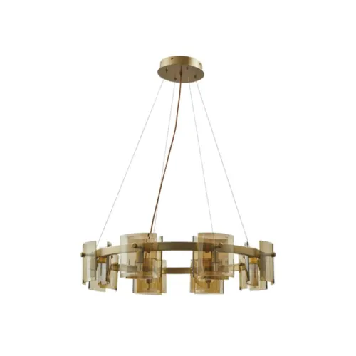 Pendente Bouze Cin 80CM 8XG9 Dourado e Amabar Nordecor