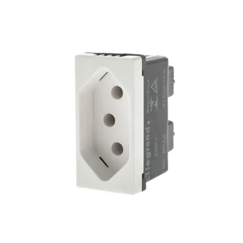 Modulo Tomada 2P+T 10A 250V B. Parafuso Branco Pial Plus Legrand