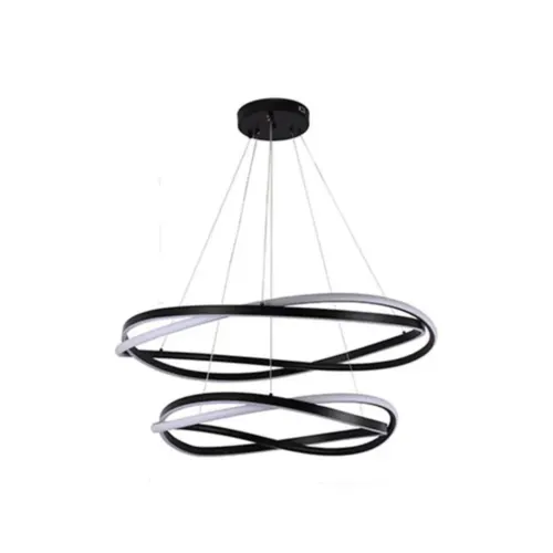 Pendente Led Euni Odi 60/80Cm 135W 3000K Preto Nordecor