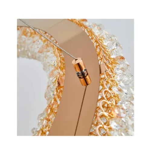 Pendente Led Jou Cir 80Cm 60W 3000K Dourado Brilho Nordecor