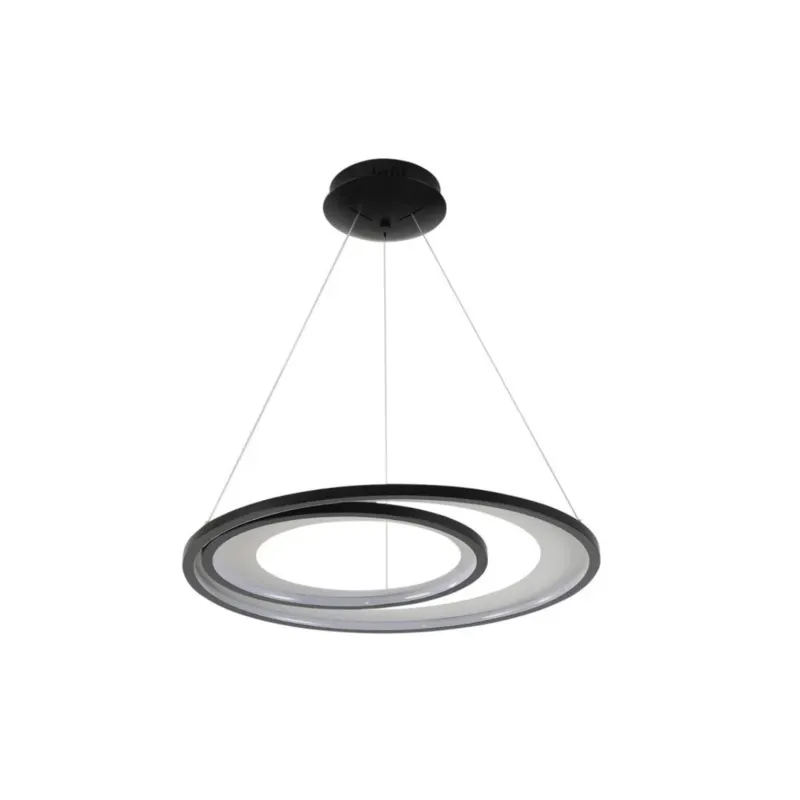 Pendente Led Zahal 2 MOD. 42/62CM 54W 3000K Preto Nordecor