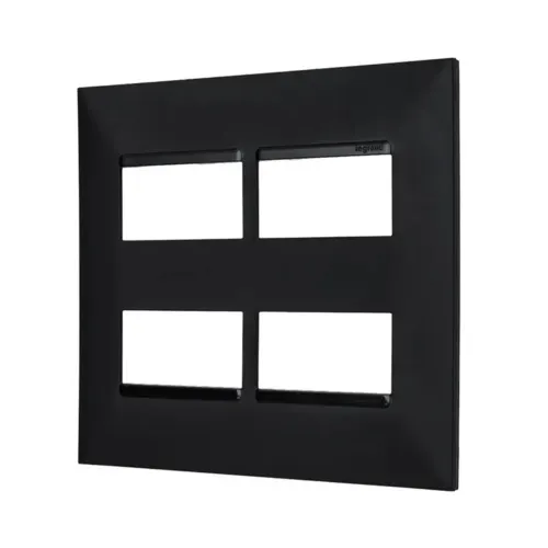 Placa 2+2 Postos separados 4X4 Preto Pial Plus + Legrand
