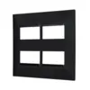 Placa 2+2 Postos separados 4X4 Preto Pial Plus + Legrand