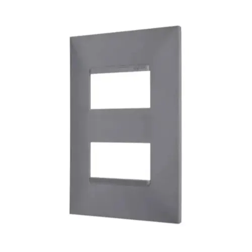 Placa 2 Postos 4X2 Cinza Pial Plus + Legrand