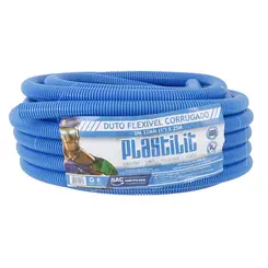 Eletroduto Corrugado Flexivel DN 32mm Azul 1" 25mts Plastilit