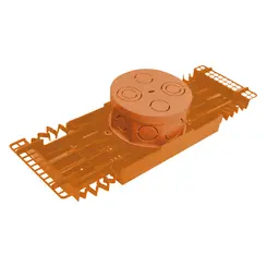 Caixa De Luz Octagonal Laranja C/Suporte P/Laje Plastilit