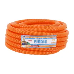 Eletroduto Corrugado Reforcado DN 32 Laranja 1" 25mts Plastilit
