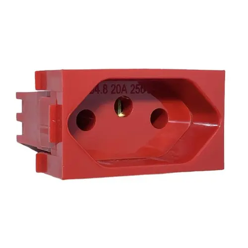 Modulo Tomada 2P+T 20A/250V Vermelho
