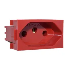 Modulo Tomada 2P+T 20A/250V Vermelho