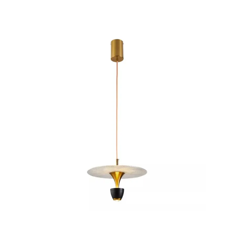 Pendente Led Sowa 10W 3000K Preto e Dourado Fosco Nordecor