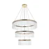 Pendente Led Cristal Gouli 40/60/80Cm 98W 2700K 2892 Ouro Brilho Nordecor