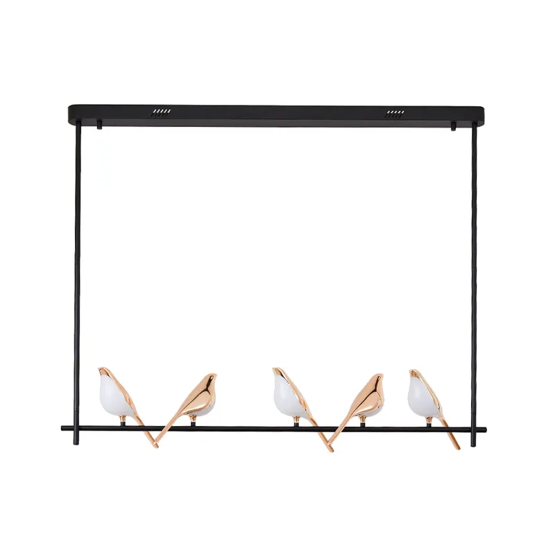 Pendente Led Vogel Ori 5X10W 3000K Dourado e Preto Nordecor