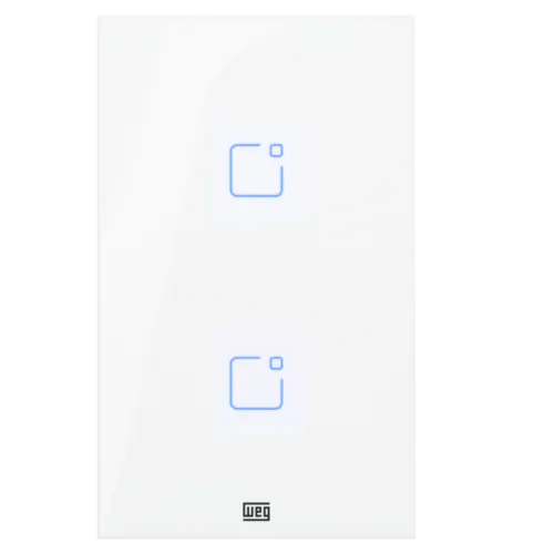 Interruptor Inteligente Smart Home 2 Teclas Touch Wi-Fi + Rf 4X2 Branco Weg Home