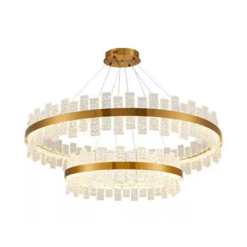 Pendente Led Lowy 60+100Cm 80W 3000K Dourado Brilho Nordecor