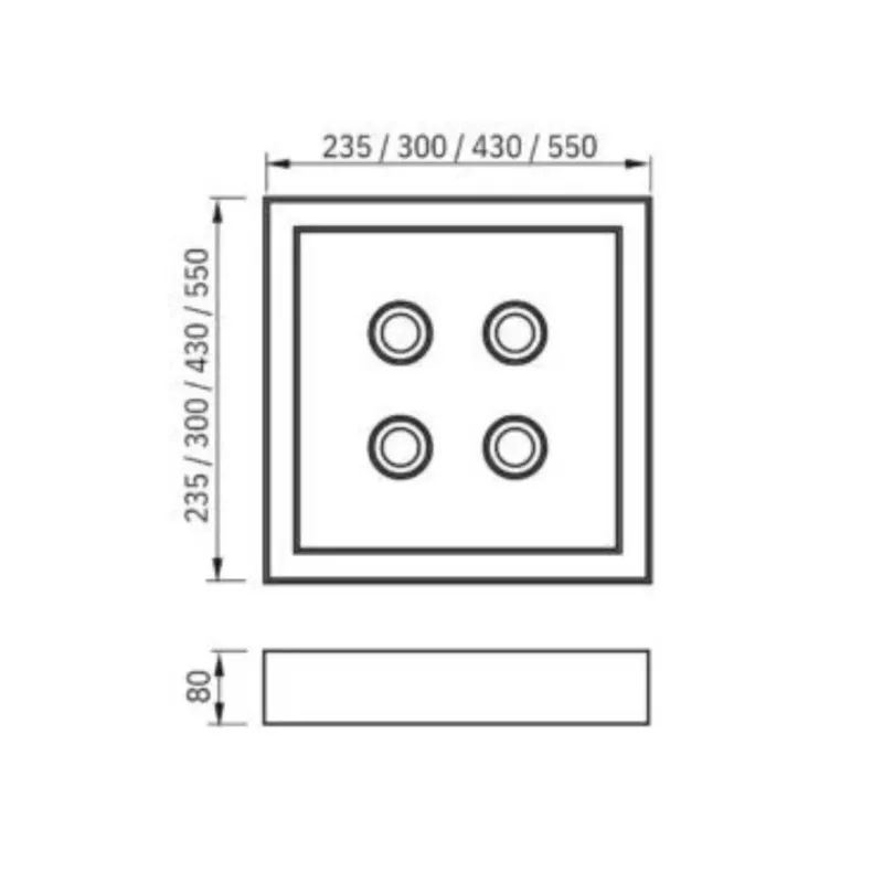 Plafon Premium Pro 235X235X80Mm 1xMr16 Led 16,4W 920Lm 4000K Bivolt Bt Bt Usina