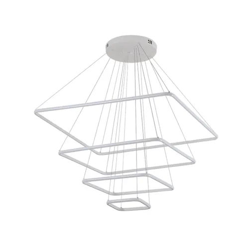 Pendente Led Inverse Qdr. 4*Aros 120W C/5m 80cm 3000K Branco Nordecor