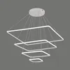 Pendente Led Inverse Qdr. 4*Aros 120W C/5m 80cm 3000K Branco Nordecor