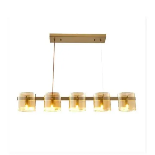 Pendente Bouze Ori 5XG9 Dourado Fosco e Amabar Nordecor