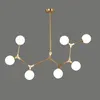 Pendente Articulavel Bheo 2024 7xG9 Metal Dourado Vidro Leitoso Nordecor