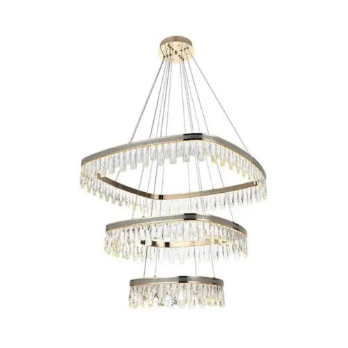 Pendente Led Cristal Stenna 40/60/80Cm 88W 3000K 2897 Ouro Brilho Nordecor