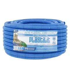 Eletroduto Corrugado Flexivel DN 25mm Azul 3/4" 50mts Plastilit