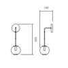Arandela Ball 140X450X190Mm 1xG9 Bt Bt Ab Usina