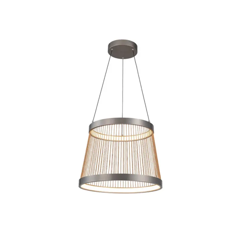 Pendente Led Beys Ø51Cm 46W 3000K Cinza/Dourado Nordecor