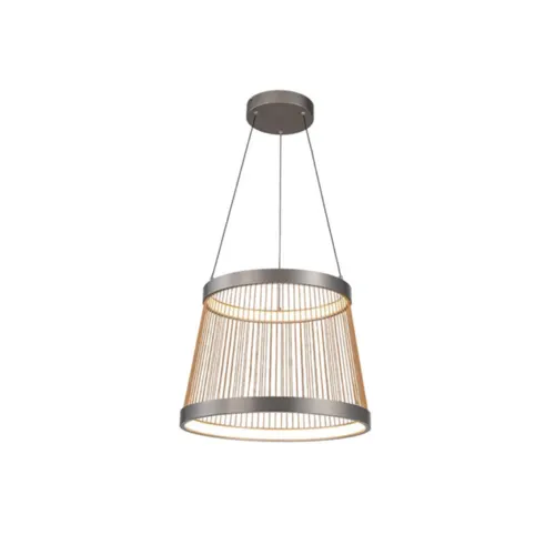 Pendente Led Beys Ø51Cm 46W 3000K Cinza/Dourado Nordecor