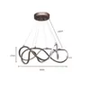 Pendente Led Tep 3000K 58W Bivolt 60x20cm 2083 Aluminio Marrom Nordecor