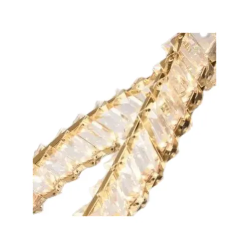 Pendente Led Cristal Lezie In C/45Cm 33W 3000K Ouro Brilho Nordecor