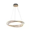 Pendente Led Cristal Lezie 60Cm 49W 3000K Ouro Brilho Nordecor