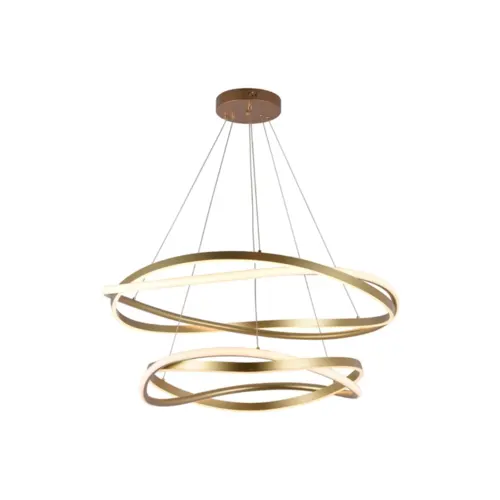 Pendente Led Euni Odi 60/80Cm 135W 3000K Dourado Fosco Nordecor