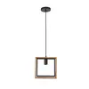 Pendente Candle Uno 24x24cm Metal e Madeira Nordecor