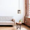 Pendente Candle Uno 24x24cm Metal e Madeira Nordecor